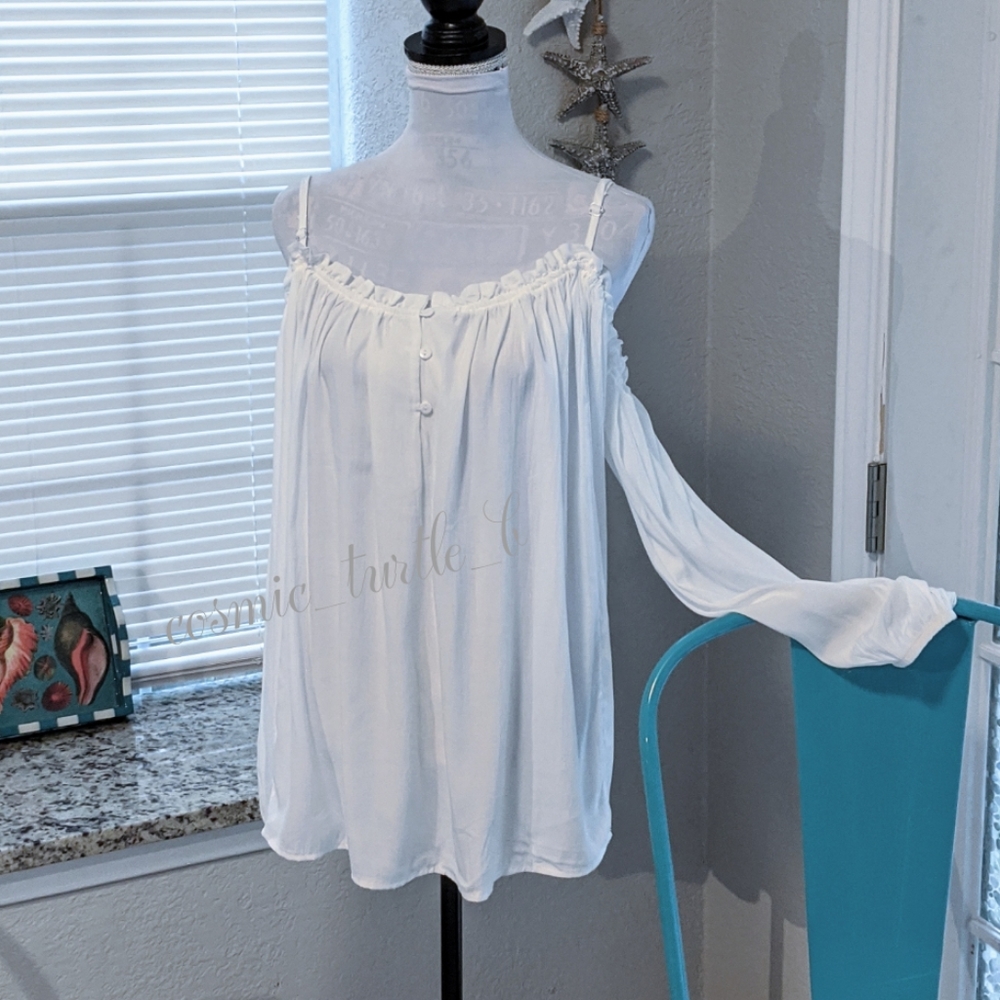 New Oversized Cold Shoulder Camisole Blouse Top - Picture 2 of 9